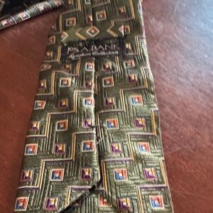 Jos. A. Bank Signature Collection Olive Geometric Tie